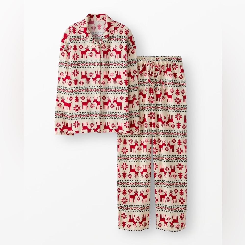 Hanna Andersson Women’s Holiday Flannel Pajamas set size M